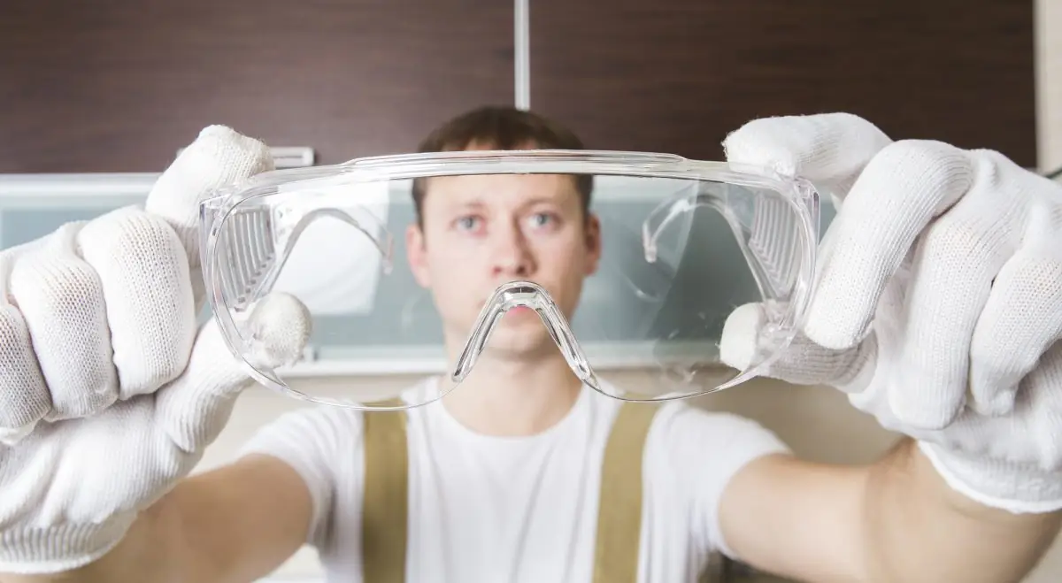 Safety glasses at work