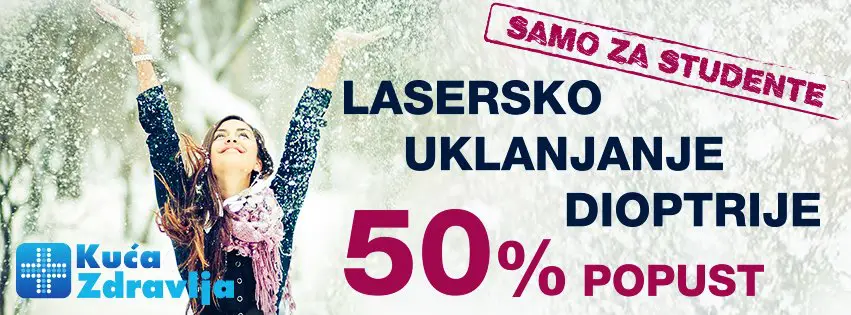 Lasersko skidanje dioptrije - Popust za studente